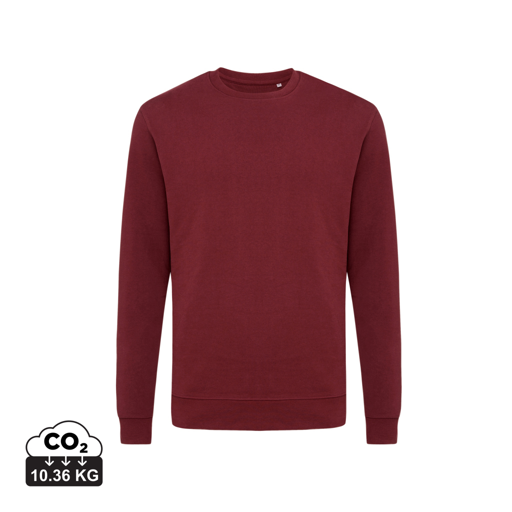 Pull promotionnel unisexe coton recyclé 340g Iqoniq Zion rouge bordeaux